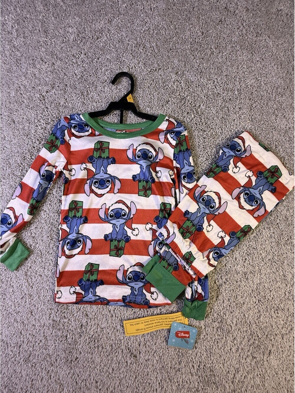 NWT Disney Lilo And Stitch Size 10 Kids Pajamas Christmas Themed